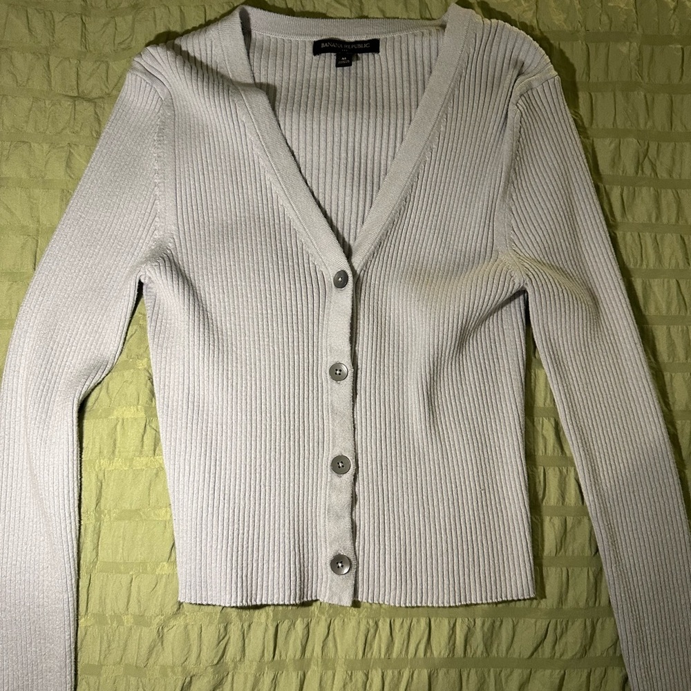 Baby blue banana republic sweater size M worn once button up